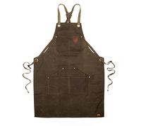 Alaskan MAKER Tablier Homme et Femme en Toile enduite N°515 pour Bricolage, Cuisine, Jardinage et Barbecue - Attaches Bretelles croisées - Taille Universelle