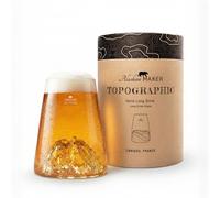 Alaskan MAKER Verre à bière original TOPOGRAPHIC (Canigou) | Montagne en relief topographique 3D - Verre borosilicate soufflé à la bouche - 450 ml