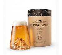 Alaskan MAKER Verre à bière original TOPOGRAPHIC (Monte Rosa) | Montagne en relief topographique 3D - Verre borosilicate soufflé à la bouche - 450 ml