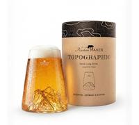 Alaskan MAKER Verre à bière original TOPOGRAPHIC (Zugspitze) | Montagne en relief topographique 3D - Verre borosilicate soufflé à la bouche - 450 ml
