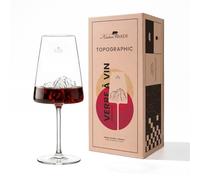 Alaskan MAKER Verre à vin 400 ml - Montagne 3D, borosilicate (Mont Blanc) | Verre à pied original - Soufflé à la bouche - Sommet fidèle, nom & altitude - Coffret aimanté prêt à offrir - Vendu à l’unité