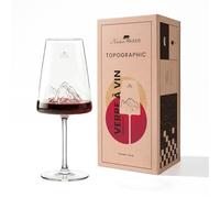 Alaskan MAKER Verre à vin 400 ml - Verre borosilicate qualité supérieure soufflé bouche avec montagne en relief 3D au fond | Coffret rigide carton premium aimanté | TOPOGRAPHIC (Tofane)