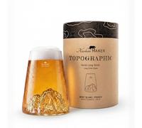 Alaskan MAKER Verre long 450ml - Borosilicate de qualité supérieure soufflé artisanalement avec les montagnes en relief | Cocktail, bière ou soft TOPOGRAPHIC (Mont Blanc)
