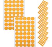 Alasum 10 Feuilles Autocollants de Couleur Soi-même, Pastilles Autocollantes Colorées Rondes en Papier, Orange, Design Vierge, sans Résidu, pour Maison et Bureau, Bouteilles et Objets