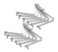 Alasum 12 Pièces Accessoire de Fête Piscine Filet de Nettoyage Feuille Tige Télescopique en Acier Inoxydable Argenté, Clip en V pour Spa et Piscine