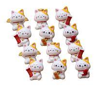Alasum 12Pcs Figurines Chat Porte-Miniature, DéCoration Micro Paysage en RéSine, Chat Maneki Neko pour Jardin, Maison, Bureau, 2.8 * 2.7 * 1cm