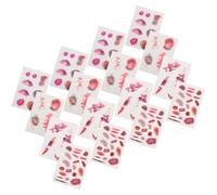 Alasum 16 Feuilles Autocollants Tatouages Éphémères Plaies Réalistes Tatouages Scarification Cosplay Zombie Infirmière pour Halloween Déguisement Fête