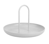 Alasum 1pièce Plateau de Rangement Rond avec Anse pour Bureau et Maison Organiseur de Bureau Simple et Moderne Conteneur de Rangement pour Petits Objets Plateau Décoratif Blanc