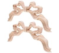 Alasum 2 Pièces Applique Décorative en Bois, Décoration Murale en Bois, Lot, Khaki, Non Peinte, Design Creux, Motif Nœud, pour Mur et Commode, Décor Intérieur