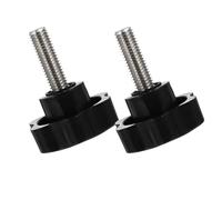 Alasum 2 Pièces Vis de Serrage M6 en Abs et Acier au Carbone, Poignée Étoile Noire Facile à Installer, Pièces de Rechange pour Tentes-auvents et Fixation de Balançoire de Jardin Filetage