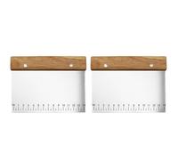Alasum 2pièces Lot Raclette à Pâte Acier Inoxydable avec Échelle Spatule de Boulangerie Ergonomique à Manche Bois pour Découpe et Préparation de Pâte Couleur Aléatoire