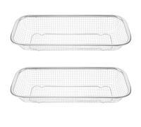 Alasum 2pièces Panier Évier Acier Inoxydable pour Égouttage Couverts et Rangement Couteaux Fourchette Cuisson Cantine Cuisine avec Organisateur Cylindrique pour Couvercles de Pot Caddy
