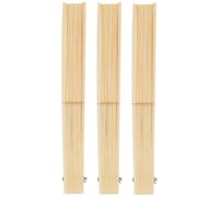 Alasum 3 Pièces Éventail Pliant Décoratif Beige en Bambou et Métal Vintage Portable et Gain de Place Épingle Métallique, pour Festivals et Performances
