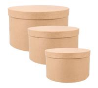 Alasum 3pièces Boîtes Rondes Papier Kraft avec Couvercle Set de S Boîtes Alimentaires Carton Robustes pour Biscuits Bonbons Gâteaux et Pâtisseries Présentation Élégante pour Fêtes