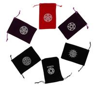 Alasum 6 Pièces Paquet à Cordon pour Cartes de Tarot en Tissu Doux, Léger et Confortable, Pochette à Bijoux pour Rangement et Voyage