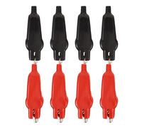 Alasum 8pièces Pinces Crocodiles Électriques pour Test de Circuit Pince de Serrage Sécurisée pour Usage Automobile et Domestique Rouges Noires
