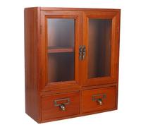 Alasum Armoire Murale Design Élégant en Bois Marron Double Portes Vintage Meuble de Rangement Décoratif et Fabrication Soignée pour Chambre