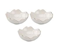 Alasum Assiettes à Assaisonner en Céramique Blanche 3pcs de Fleur de Cerisier pour Table, Porte-condiments Pratique pour Salades et Sauces Chili