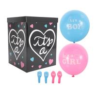 Alasum Boîte à Ballons 1 Set pour Gender Reveal en Papier et Plastique Décoration Festive et Originale pour Shower ou Gender Reveal Party