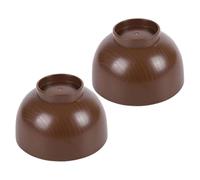 Alasum Bols à Soupe et Service de Soupe Réutilisable Lot de 2 Marron en Abs Japonerie sans Bavure Finition Soignée, Design Concis, pour Restaurant