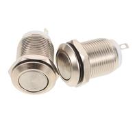 Alasum Bouton-poussoir de Sonnette Extérieur Filaire, Lot de 2 Pièces en Cuivre Nickelé Résistant aux Intempéries, Design Simple et Installation Facile pour Porte
