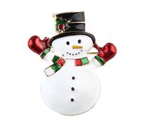 Alasum Broche Bonhomme de Neige de Noël en Alliage, Épingle Solide Adaptable à Tout Tissu pour Porter Quotidien Défilés de Mode