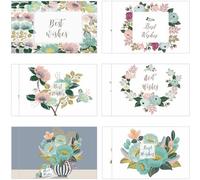 Alasum Cartes de Vœux Motif Floral en Papier Lot de 12 de Meilleurs Vœux Design Délicat et Apparence Élégante, pour Anniversaire et Fête des Mères
