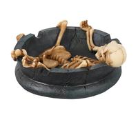 Alasum Cendrier Décoratif Ambiance Halloween Tête de Crâne en Résine Noir | Conteneur à Cendres en Résine, Style Crâne Chic, pour Cafés et Ktv, Objet Pratique