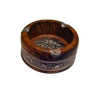 Alasum Cendrier Rond en Camellia Yunnanensis et Tôle Vintage en Bois Motif Éléphant, Décoration de Table Facile à Déplacer Plusieurs Styles pour Restaurant et Hôtel Plusieurs Styles