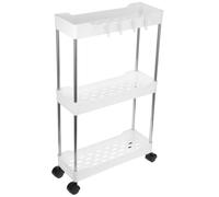 Alasum Chariot de Rangement à roulettes Étagère Mobile Compacte Blanc 3 Niveaux Organisateur Multi-Usage pour Optimiser Espace et Stockage pour Salle de Bain Cuisine