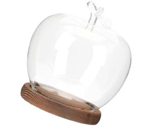 Alasum Couvercle en Verre Délicat Base Plate en Bois pour Micro Paysage et Figurines, Design Créatif et Stable Fleur Préservée Saint-Valentin