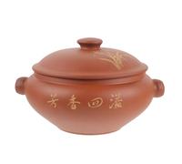 Alasum Cuiseur Vapeur Céramique Marron Surface Lisse et Rétention de Chaleur, Casserole à Vapeur pour Soupe et Viande Cuisine