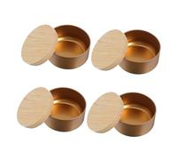 Alasum Décoration Maison Moderne et Rustique 8oz pour Bougies Parfumées 4 Boîtes en Métal avec Couvercle en Bois Accessoires pour Présents Voyageur