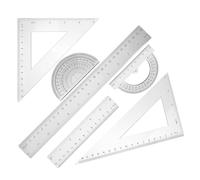 Alasum Ensemble Complet 6 Pièces Règle de Dessin et Rapporteur Professionnel Incassable en Ps Portable et Facile à Utiliser pour Étudiants et Architectes