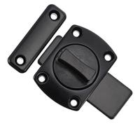 Alasum Loquet de Porte en Alliage de Zinc Noir Verrou de Porte Coulissant Sécurisé Bord Lisse et Abris en Applications Résidentielles et Commerciales