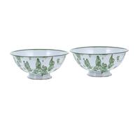 Alasum Lot de 2 Bols Rétro en Émail Blanc pour Ramen et Nouilles, Solides Bords Lisses, Design Vintage Simple pour Vaisselle Cuisine