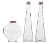 Alasum Lot de 3 Vases Coeur en Verre Prismatique pour Décoration DIY et Cérémonie de Sable de Mariage, Kit Rituel Contenants Délicats pour Bocal à Souhaits