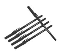 Alasum Lot de 5 Marqueurs pour Tissus Noirs Imperméables Pointe Fine, Stylo Marqueur Permanent en Abs pour Étiquettes de Vêtements en Buanderie