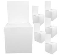 Alasum Lot de 6 Urnes Blanches en Papier Robustes et Multifonctionnelles pour Tirage Sort, Boîtes à Billets pour Événements et Célébrations