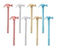 Alasum Lot de 8 Stylos Gel Forme Marteau pour Garçons et Filles, Plastique Confortable à Tenir, Recharge Tube Aiguille Noire, pour Usage Scolaire et Bureau