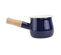 Alasum Mini Casserole en Émail Antiadhésive 10 Cm Manche en Bois, Pot à Lait Rouge pour Chauffer Lait et Préparer Café ou Beurre Couleur Aléatoire