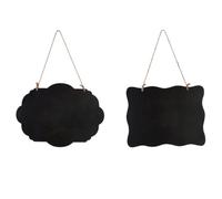 Alasum Mini Tableaux Noirs pour Garçon et Filles et Activités Créatives Lot de 2 en Bois Double Face, Ardoise Effaçable Suspendus, Planche en Panneau de Densité pour Message DIY