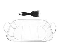 Alasum Panier à Griller pour Barbecue en Acier Inoxydable Robuste Poignée, Filtre l'huile, pour Griller Légumes et Viandes en Extérieur