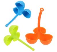 Alasum Pocheuse à Œufs Silicone 3 Pièces Poignée, Support à Œufs à Trois Compartiments Flexible, Sûr pour Micro-ondes, pour Cuire la Vapeur et Réchauffer les Sauces Couleur Aléatoire
