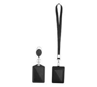 Alasum Porte-cartes D'identité Multifonctions Cordon en Pu, Porte-badge Transparent Attache en Alliage de Zinc Rétractable, Support Badge de Travail Pratique pour Bureau Plusieurs styles