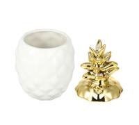 Alasum Pot de Rangement à Bijoux avec Couvercle, Décoration Élégante en Céramique Blanc D'ananas Style Européen pour Maison et Bureau