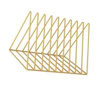 Alasum Présentoir à CD Structure Simple pour Bureau en Métal Doré Rack de Rangement et Stockage de Dossiers pour Disques Vinyles pour Maison et Bureau