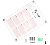 Alasum Tableau Mémo Effaçable pour Notes et Planning en Acrylique Stylo Effaçable, Design Simple et Élégant Support Mural pour Bureau et Maison