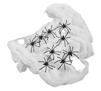 Alasum Toile D'araignée Décoration Réaliste Halloween Blanche en Coton avec Petites Araignées Facile à Installer et Réutilisable pour Maison Hantée Intérieure