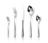 Alata Vienna 18/10 acier inoxydable poli, Set de couverts 6 personnes, Couverts 30 pièces, Brillant, Lavable en machine